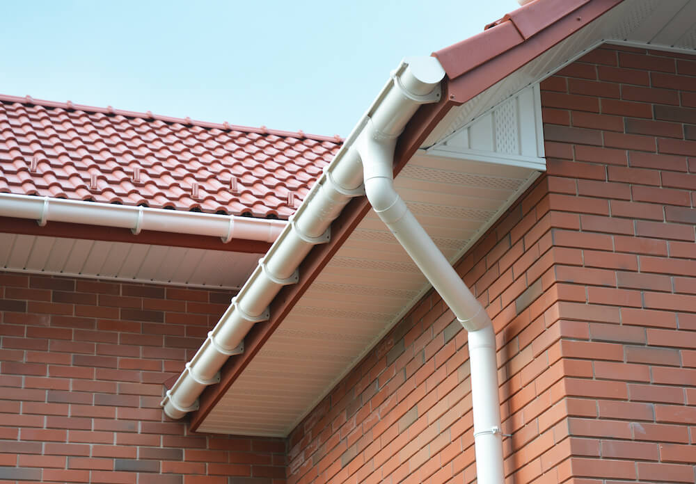 white pvc gutter on roofline