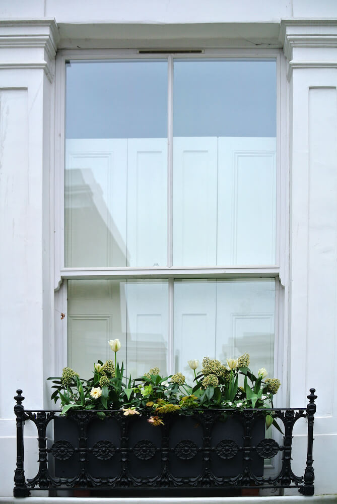 traditional white sash window